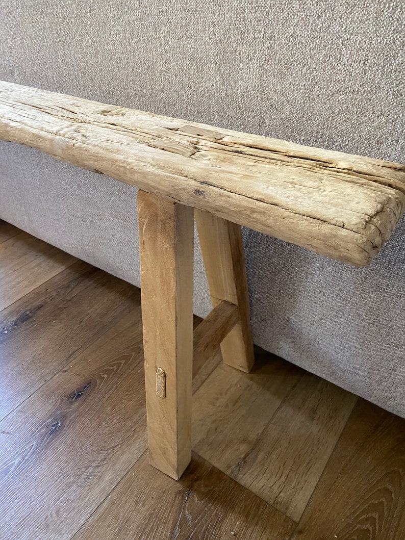 Vintage Rustic Skinny Elm Bench Vintage Reclaimed Elm Wood Etsy