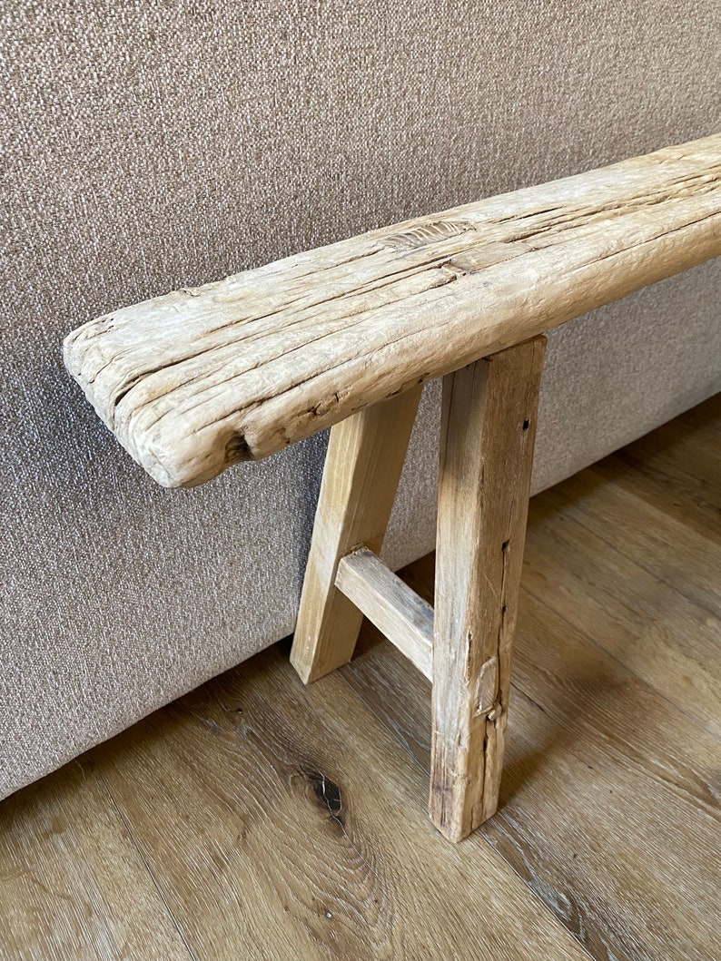 Vintage Rustic Skinny Elm Bench Vintage Reclaimed Elm Wood Etsy