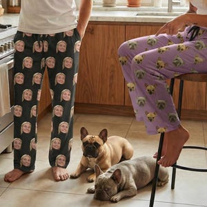 Pantalones de pijama con cara personalizada • Pijamas con foto personalizada • Pijamas a juego para parejas • Regalo divertido para mamá