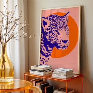 Cool Abstract Leopard Poster - Vibrant Modern Fine Art Print - Giclée Wall Decor for Art Lovers
