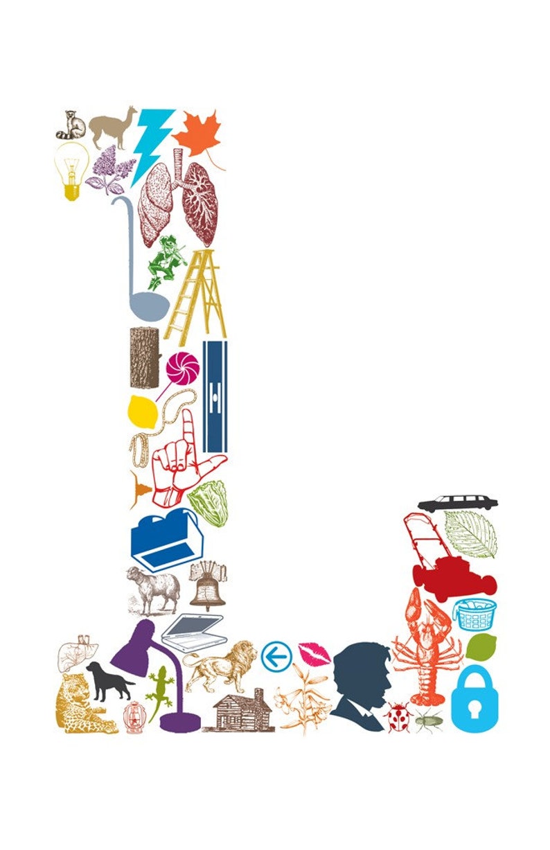 L is For... (11 X 17 Letter L Poster Print) | Gift for Baby Nursery ...