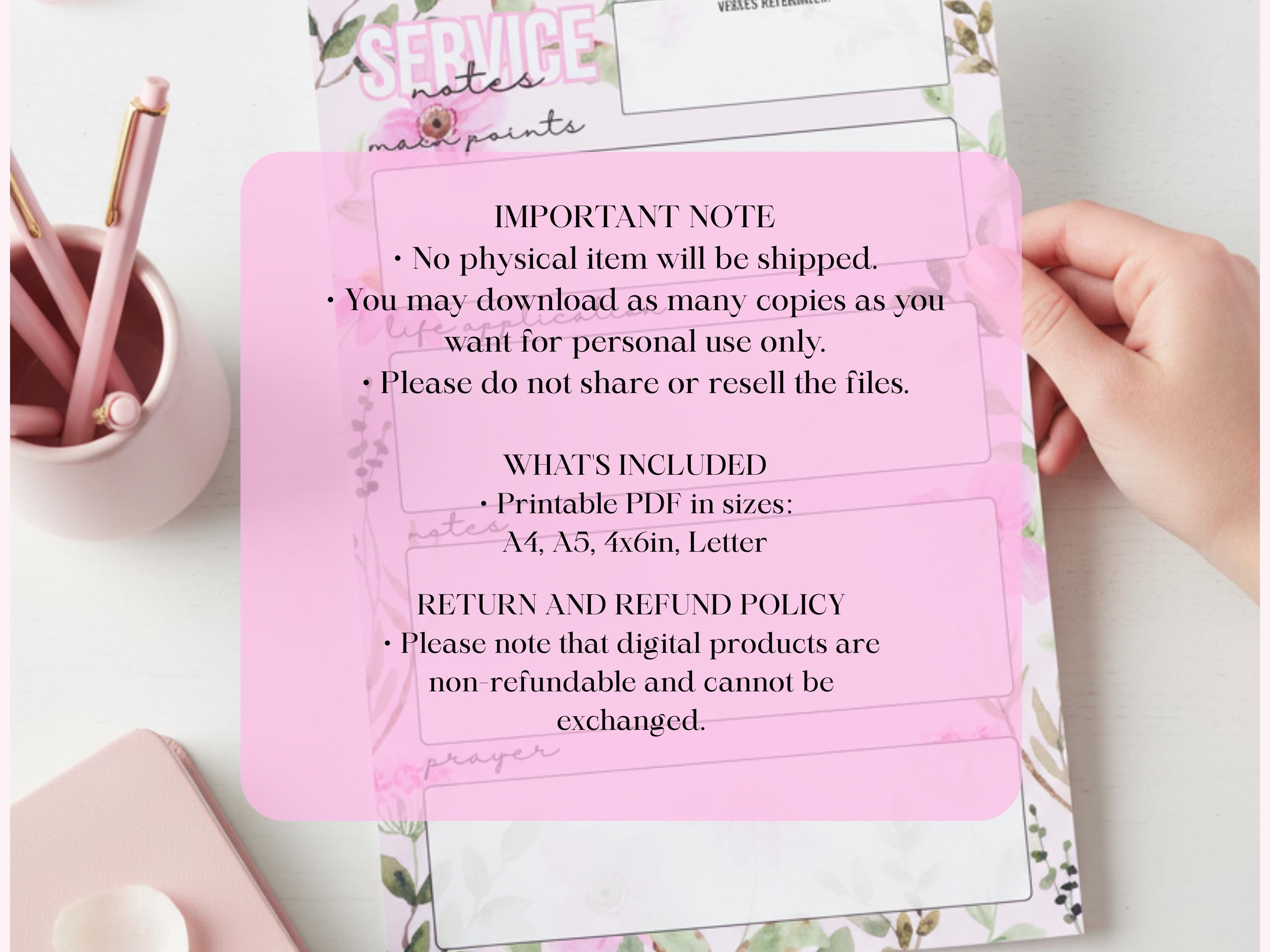 Church Notes Printable | Sermon Notes | Digital Download - Etsy