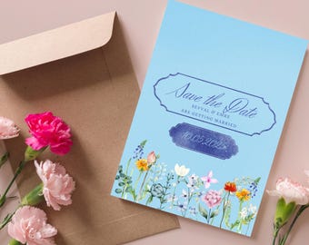 Sjabloon bloemen bruiloft uitnodiging, bloemen bruiloft uitnodiging, afdrukbare huwelijksuitnodiging, unieke huwelijksuitnodiging