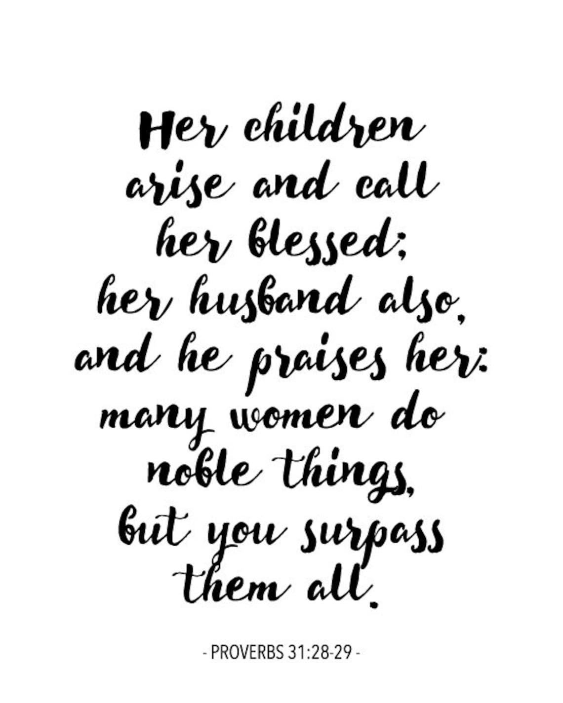 Noble Woman Proverbs 31 Mothers Day Gift Bible Verse Etsy