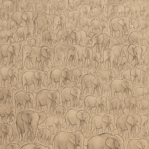 Large Herd of Thundering Elephants, Digital Download, Abstract Print, Oil Painting, Wall Art, Mid Century Modern Decor