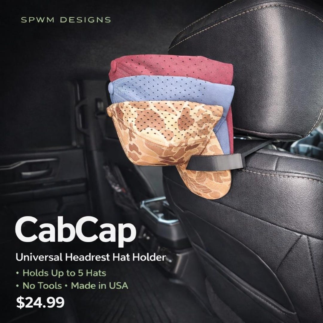 Cabcap Headrest Hat Holder — Patent Pending — Holds 5 Baseball Caps ...
