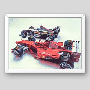 Schumacher & Häkkinen McLaren 2000 Racing Car - Unique Digital Artwork (CF7)