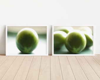 Set of 2 Prints~Kitchen Printable Wall Art~Modern Kitchen Art Print~Green Tomatoes Still Life~Fruit Print~Food Photography~Fine Art Photo
