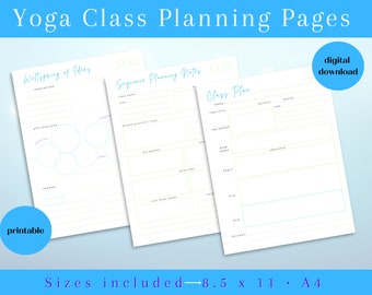 Minimalist Yoga Class Planner Pages | Yoga Sequence Planner | Yoga Flow Planner | Yoga Teacher Planner | PDF Download | Soft Colors