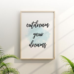 Inspirational SayingMotivation Quote ArtModern Home Office DecorBoho Printable ArtQuote in WatercolorDream BigMinimalistBoho Chic image 6