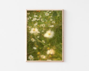 Field of Daisies~Soft Focus Floral Digital Art Print~Instant Download-Printable-Modern Farmhouse Decor~Boho Abstract Wildflowers