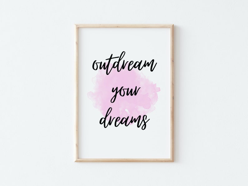 Inspirational SayingMotivation Quote ArtModern Home Office DecorBoho Printable ArtQuote in WatercolorDream BigMinimalistBoho Chic image 4