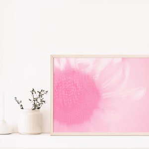 Pink Wall Art PrintsFlower PhotographyPastel Wall DecorSunflower PrintPink ArtGifts for HerBoho Printable Wall ArtAbstract Flower Art image 4