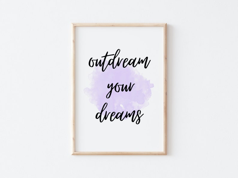 Inspirational SayingMotivation Quote ArtModern Home Office DecorBoho Printable ArtQuote in WatercolorDream BigMinimalistBoho Chic image 3