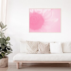 Pink Wall Art PrintsFlower PhotographyPastel Wall DecorSunflower PrintPink ArtGifts for HerBoho Printable Wall ArtAbstract Flower Art image 3