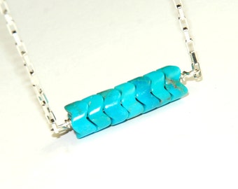 Turquoise Necklace - Blue Necklace - Genuine Turquoise - Natural Stone Jewelry - December Birthstone