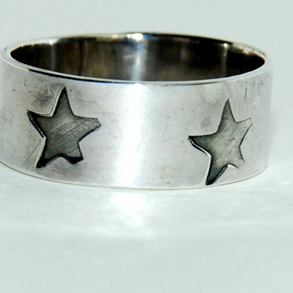 Star Jewelry - Sterling Silver Ring - Handstamped Jewelry