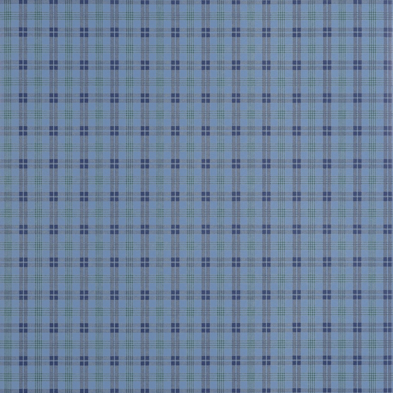 Small Scale Plaid in Navy, Non Woven Straight Match