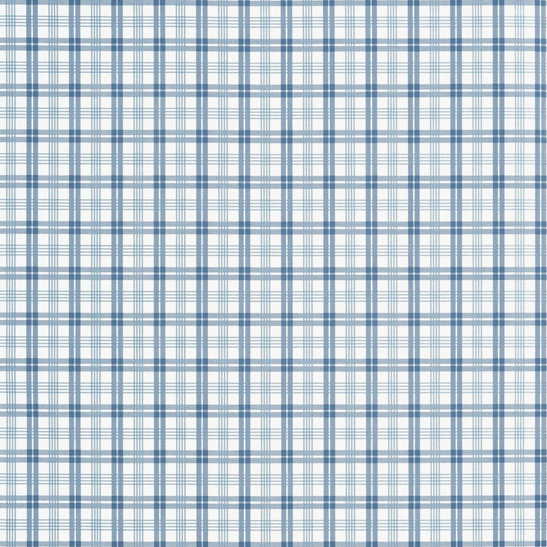 Small Scale Plaid in Blue, Non Woven Straight Match