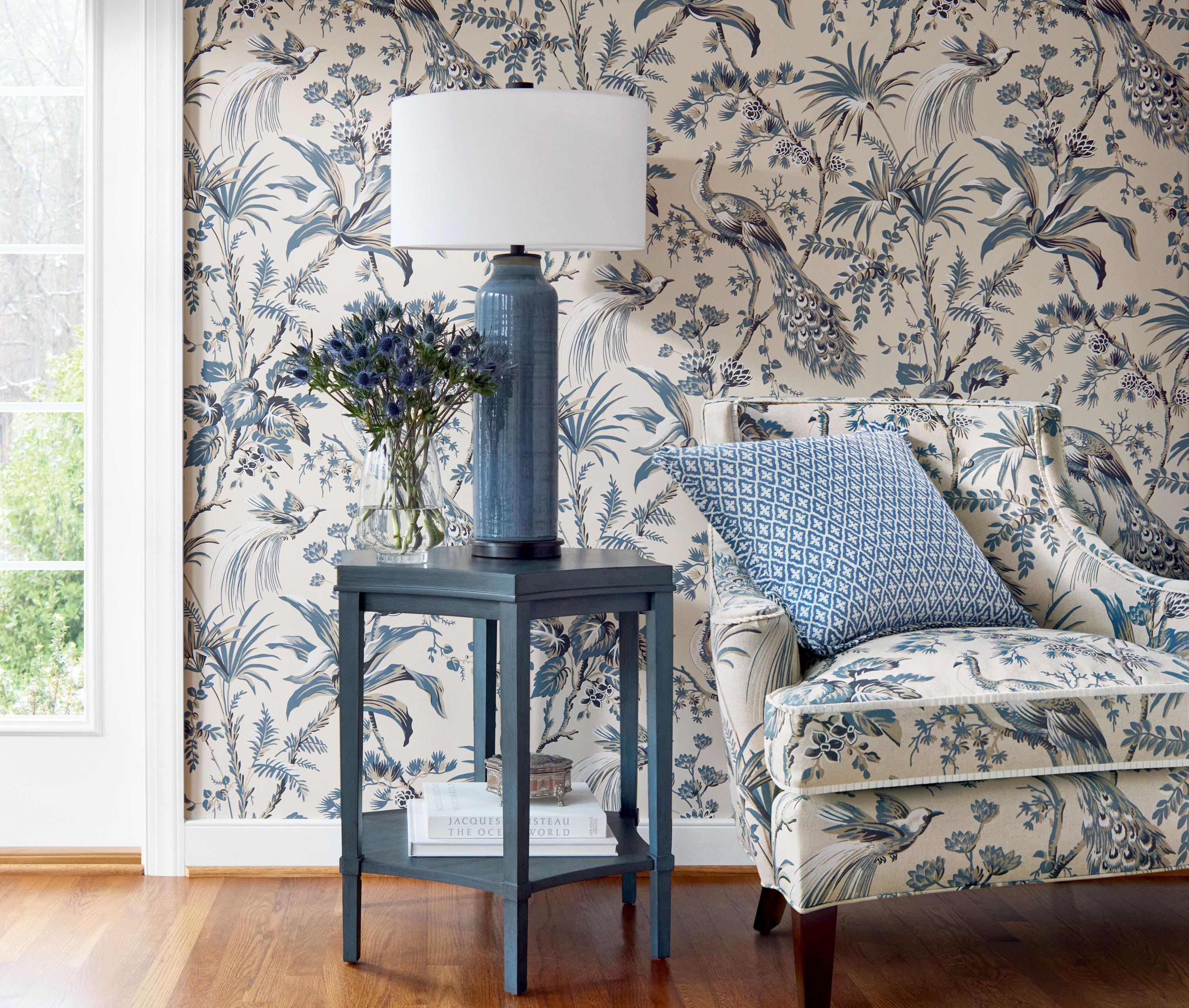 Anna French PEACOCK TOILE Wallpaper, Designer Wallpaper, Multiple Color ...
