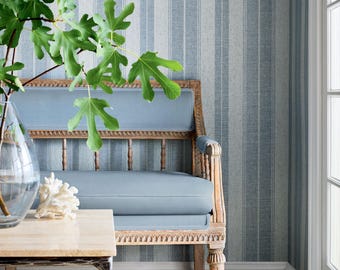 Thibaut FRISCO STRIPE Wallpaper, Designer Wallpaper, Stripe wallpaper, NEUTRALS, Multiple Color Ways, Stripe and Checks By Thibaut