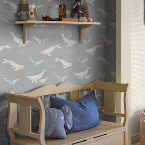 Schumacher WHALES Wallpaper, Designer Wallpaper, Animal Wallpaper, Multiple Color Ways, BORÅSTAPETER