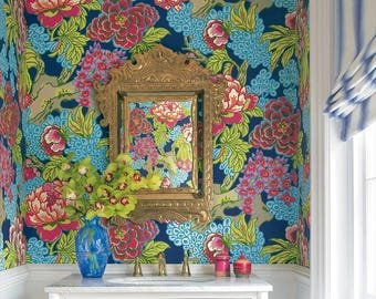 Thibaut HONSHU Wallpaper, Designer Wallpaper, Large-Scale Flora, Multiple Color Ways, DYNASTY By Thibaut