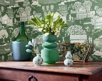 Anna French FARMINGDALE Wallpaper, Designer Wallpaper, Farm Aesthetic Wallpaper, Multiple Color Ways, Belvedere By Anna French