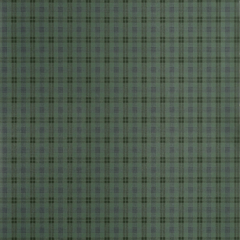 Small Scale Plaid in Green, Non Woven Straight Match