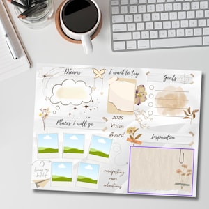 Editable Vision Board Template Aesthetic Vision Board Inspiration Board Decor Vision Board Bulletin Board Vision Boarding