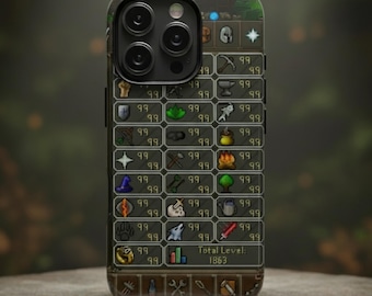 Runescape Skill 99/99 Phone Case, Old School Runescape Gifts, OSRS Merch, Tough Phone Case,
