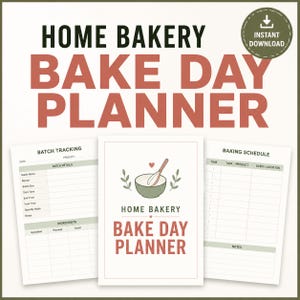 Home Bakery Bake Day Planner & Batch Tracker | Editable Production Schedule