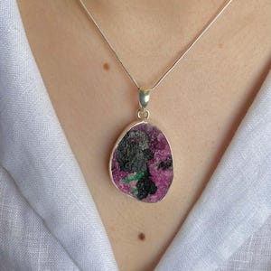 Cobalt Calcite Pendant / 925 Sterling Silver Pendant / Healing Gemstone / Gifts for her / Fancy Rough / Statement Cobalt Calcite Pendants