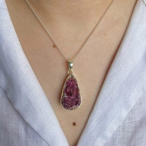 Cobalt Calcite Pendant / 925 Sterling Silver Pendant / Healing Gemstone / Gifts for her / Fancy Rough / Statement Cobalt Calcite Pendants