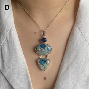K2-Jaspis-Anhänger / 925er Sterlingsilber / Heilstein / Natürlicher K2-Jaspis-Schmuck / Geschenk für Sie / Statement-Anhänger D