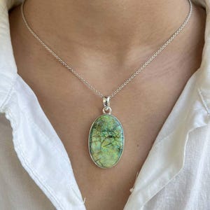 Monarch Opal Pendant / 925 Sterling Silver Pendant / Healing Gemstone / Monarch Opal Jewelry / Oval Cab / Statement Monarch Opal Pendants