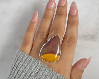 Mookaite Adjustable Ring / 925 Sterling Silver / Healing Gemstone / Mookaite Jewelry / Gifts for her / Fancy Cab / Statement Ring MOK-R-7.