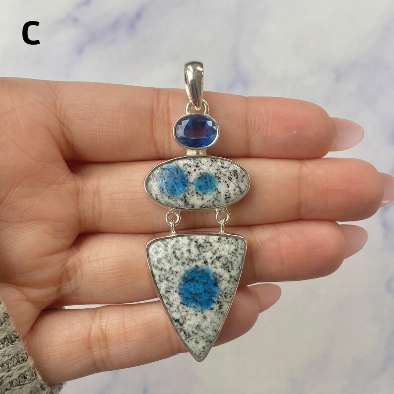 K2-Jaspis-Anhänger / 925er Sterlingsilber / Heilstein / Natürlicher K2-Jaspis-Schmuck / Geschenk für Sie / Statement-Anhänger Bild 7