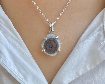 Amethyst Stalactite Pendant / 925 Sterling Silver / Healing Gemstone / Gifts for her / Fancy Stalactite / Statement Pendant ASL-P-140.