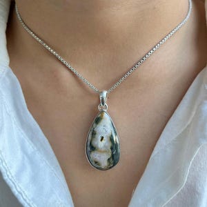 Ocean Jasper Pendant / 925 Sterling Silver Pendant / Healing Gemstone / Ocean Jasper Jewellery / Pear Cab / Statement Ocean Jasper Pendants