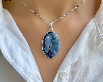 Pietersite Pendant / 925 Sterling Silver / Healing Gemstone / Pietersite Jewelry / Gifts for her / Oval Cab / Statement Pendant