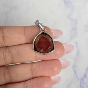 Watermelon Tourmaline Slice Pendant / 925 Sterling Silver / Healing Gemstone / Gifts for her / Fancy-Slice / Statement Tourmaline Pendant