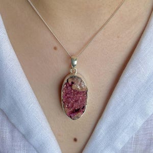 Cobalt Calcite Pendant / 925 Sterling Silver Pendant / Healing Gemstone / Gifts for her / Fancy Rough / Statement Cobalt Calcite Pendants