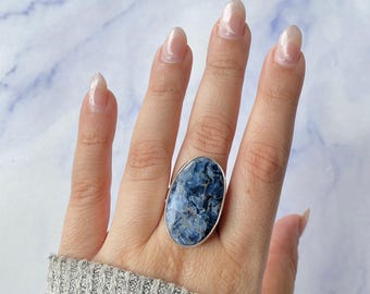 Pietersite Adjustable Ring / 925 Sterling Silver Ring / Healing Gemstone / Gifts for her / Natural Pietersite Jewelry / Statement Ring