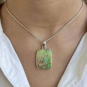 Monarch Opal Pendant / 925 Sterling Silver Pendant / Healing Gemstone / Monarch Opal Jewelry / Octagon / Statement Monarch Opal Pendants