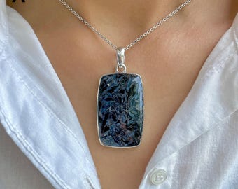 Pietersithänge / 925 sterlingsilver / Läkande ädelsten / Presenter till henne / Pietersit smycken / Statementhänge
