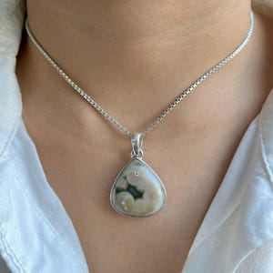 Ocean Jasper Pendant / 925 Sterling Silver Pendant / Healing Gemstone / Ocean Jasper Jewellery / Pear Cab / Statement Ocean Jasper Pendants