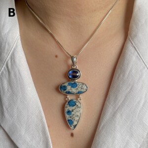 K2-Jaspis-Anhänger / 925er Sterlingsilber / Heilstein / Natürlicher K2-Jaspis-Schmuck / Geschenk für Sie / Statement-Anhänger B