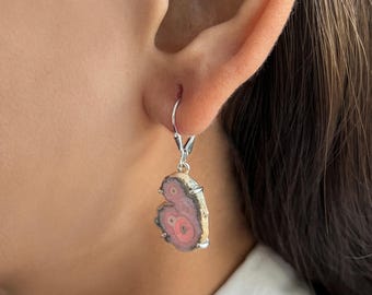 Rhodochrosite Stalactite Earring / 925 Sterling Silver / Healing Gemstone / Gifts for her / Rhodochrosite Jewellery / Statement Earring