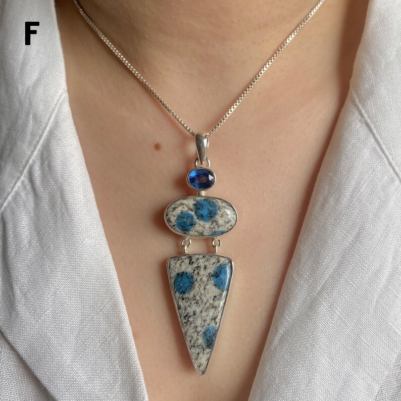 K2-Jaspis-Anhänger / 925er Sterlingsilber / Heilstein / Natürlicher K2-Jaspis-Schmuck / Geschenk für Sie / Statement-Anhänger F